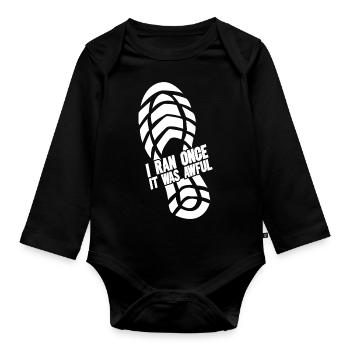 Sarkastisches Zitat zum Laufen - Baby Bio-Langarm-Body - Schwarz - Vorne