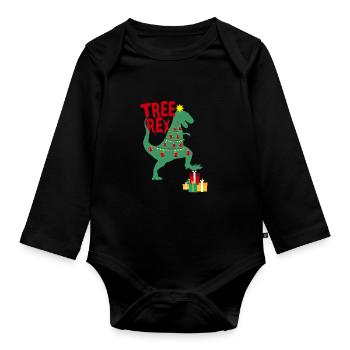 Tree Rex Xmas Geschenkidee - Baby Bio-Langarm-Body - Schwarz - Vorne