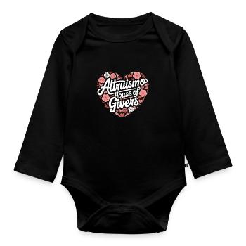 Altruisme Don désintéressé Donner d’école - Body Bébé bio manches longues - noir - Devant