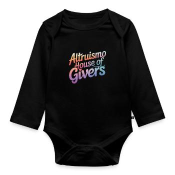 Altruisme Don désintéressé Donner d’école - Body Bébé bio manches longues - noir - Devant