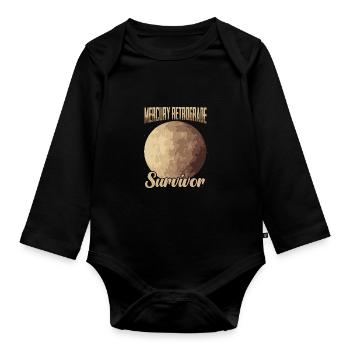 Funny Mercury Retrograde Survivor For Astrology - Organic Longsleeve Baby Bodysuit - black - Front