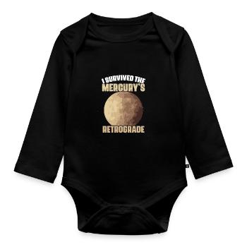C’est drôle que j’ai survécu à la rétrogradation de Mercure pendant un - Body Bébé bio manches longues - noir - Devant