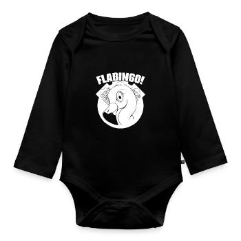 Classic Flabingo Flamingo Bingo For Bingo Player - Organic Longsleeve Baby Bodysuit - black - Front