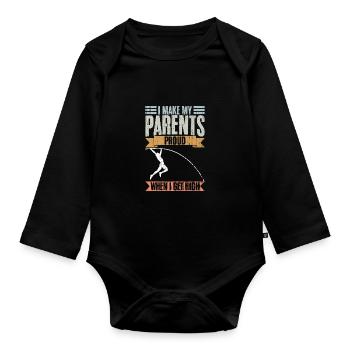Vintage I Make My Parents Proud When I Get High - Organic Longsleeve Baby Bodysuit - black - Front