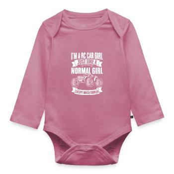Awesome RC Car Girl Remote Control Car Racing RC - Organic Longsleeve Baby Bodysuit - mauve - Front