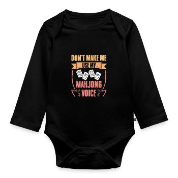 Don't Make Me Use Funny Mahjong Voice A Lucky - Baby Bio-Langarm-Body - Schwarz - Vorne