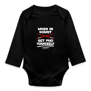 En cas de doute, drôle Get Pho vous-même pour - Body Bébé bio manches longues - noir - Devant