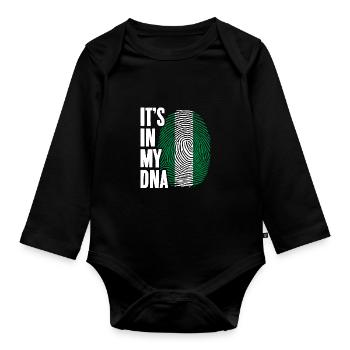 It's In My DNA Awesome Nigerian Fingerprint - Organic Longsleeve Baby Bodysuit - black - Front