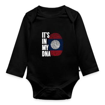 Cool empreinte laotienne c’est dans mon ADN Laos Flag - Body Bébé bio manches longues - noir - Devant