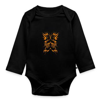 Cool Butterfly Cyber Sigil A Cybersigilism Tribal - Organic Longsleeve Baby Bodysuit - black - Front