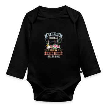 Vous n’avez pas besoin d’être fou Vintage Quilting ami - Body Bébé bio manches longues - noir - Devant