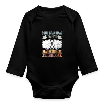Some Grandmas Play Bingo Real Grandmas Watch - Baby Bio-Langarm-Body - Schwarz - Vorne
