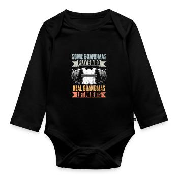 Certaines mamies jouent au bingo Real Grandmas Retro - Body Bébé bio manches longues - noir - Devant
