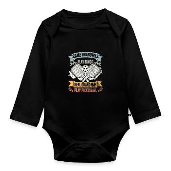 Some Grandmas Play Bingo Real Grandmas Play Funny - Baby Bio-Langarm-Body - Schwarz - Vorne