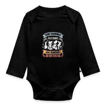 Some Grandmas Play Bingo Real Grandmas Go Line - Baby Bio-Langarm-Body - Schwarz - Vorne
