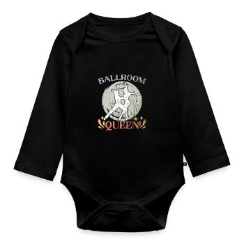 Vintage Ballroom Queen For Ballroom Dancers - Baby Bio-Langarm-Body - Schwarz - Vorne