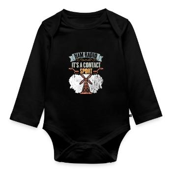 Retro Ham Radio It's A Contact Sport Amateur Radio - Baby Bio-Langarm-Body - Schwarz - Vorne