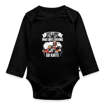 Juste un garçon qui aime les courses de karting géniales pour - Body Bébé bio manches longues - noir - Devant