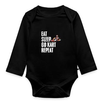 Manger dormir Génial Go Karting Hobby pour un kart - Body Bébé bio manches longues - noir - Devant