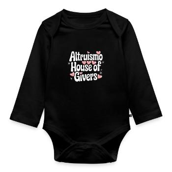 Altruisme Don désintéressé Donner d’école - Body Bébé bio manches longues - noir - Devant