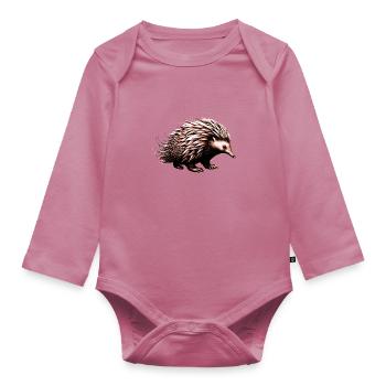 Échidné - Body Bébé bio manches longues - mauve - Devant