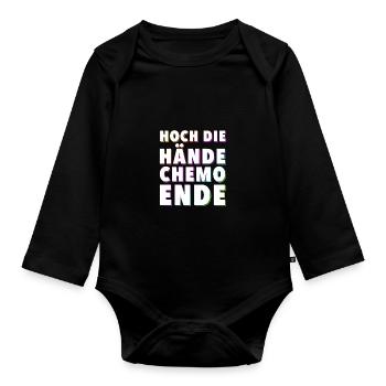 Chemo Krebstherapie Krebs Geschenk - Baby Bio-Langarm-Body - Schwarz - Vorne