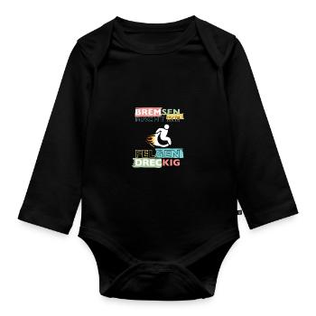 Le freinage salit les jantes - Body Bébé bio manches longues - noir - Devant