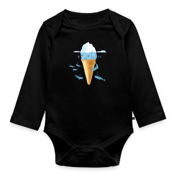IceCream (Whales-Edition) - Body Bébé bio manches longues - noir - Devant