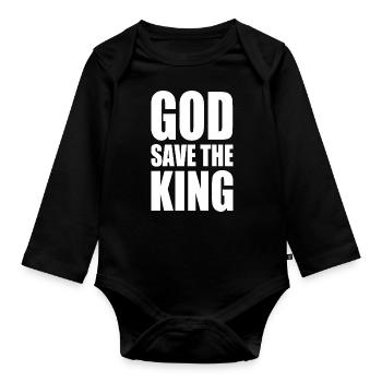 god save the king - Baby Bio-Langarm-Body - Schwarz - Vorne