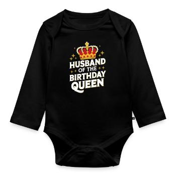 Ehemann Ehegatte Familie Hochzeit - Baby Bio-Langarm-Body - Schwarz - Vorne