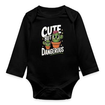 Cactus Cacti Desert Plant - Organic Longsleeve Baby Bodysuit - black - Front