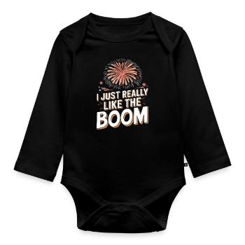 Pyrotechniker Feuerwerk Pyrotechnik - Baby Bio-Langarm-Body - Schwarz - Vorne
