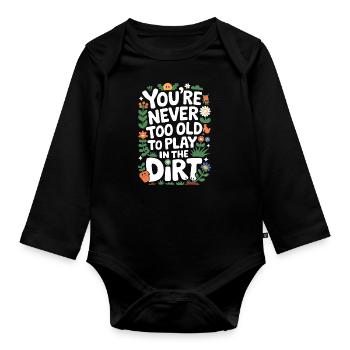 Gardener Garden Plants Gardening - Organic Longsleeve Baby Bodysuit - black - Front