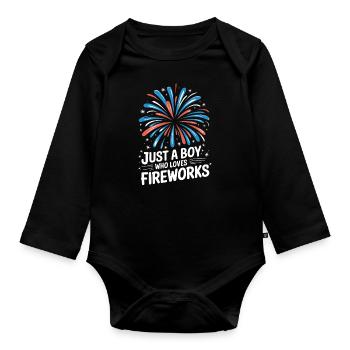 Pyrotechnics Fireworks Pyrotechnics - Organic Longsleeve Baby Bodysuit - black - Front