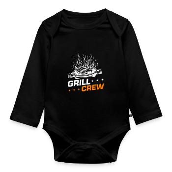 Grill Crew Grilling - Organic Longsleeve Baby Bodysuit - black - Front