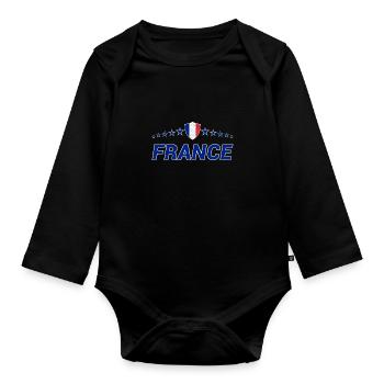France - Organic Longsleeve Baby Bodysuit - black - Front
