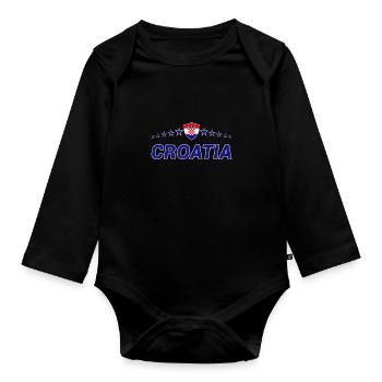 Kroatien - Baby Bio-Langarm-Body - Schwarz - Vorne