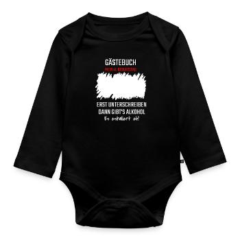 41. Geburtstag Gästeliste Gästebuch 41 Jahre Shirt - Baby Bio-Langarm-Body - Schwarz - Vorne