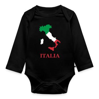 Italia - Organic Longsleeve Baby Bodysuit - black - Front