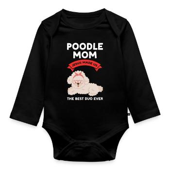 Pudel Pudel Mama Pudel Geschenk - Baby Bio-Langarm-Body - Schwarz - Vorne