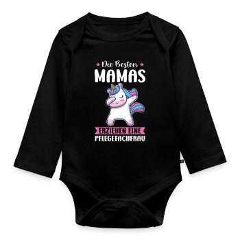 Krankenhaus Pflegefachfrau Pflegerin Geschenk - Baby Bio-Langarm-Body - Schwarz - Vorne