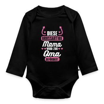 Oma Familie grossmuter Geschenk - Baby Bio-Langarm-Body - Schwarz - Vorne
