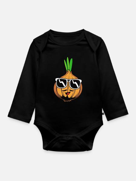 Zwiebel - Baby Bio-Langarm-Body - Schwarz