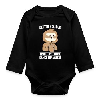 Abschied Kollegin Abschiedsparty Geschenk - Baby Bio-Langarm-Body - Schwarz - Vorne