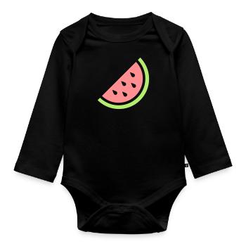 Melone - Baby Bio-Langarm-Body - Schwarz - Vorne