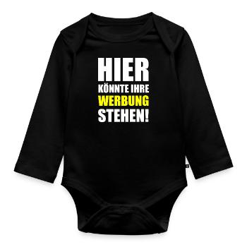lustiger witziger Spruch Sprüche Geschenk - Baby Bio-Langarm-Body - Schwarz - Vorne