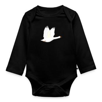 Goose flies - Organic Longsleeve Baby Bodysuit - black - Front