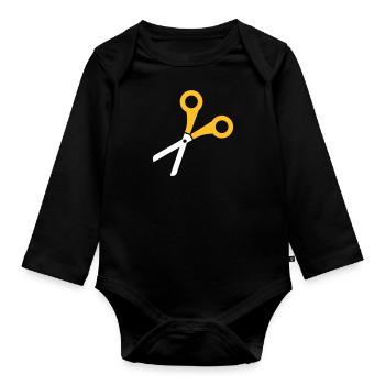 Schere - Baby Bio-Langarm-Body - Schwarz - Vorne