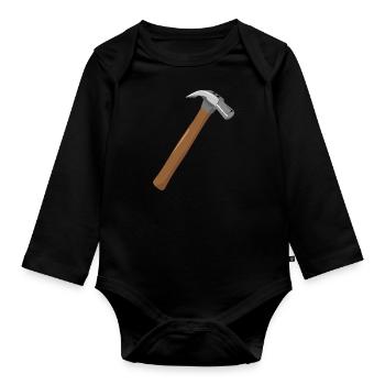 marteau - Body Bébé bio manches longues - noir - Devant