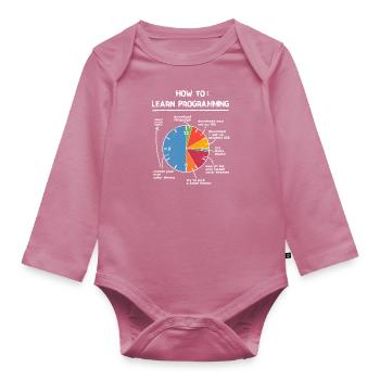 Apprenez à programmer des programmeurs nerd informatique - Body Bébé bio manches longues - mauve - Devant